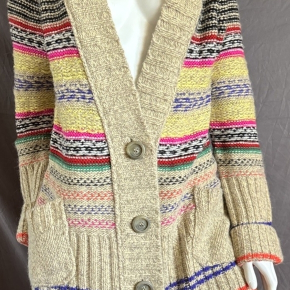 Free People Beige Geometric Cardigan Sweater - Picture 6 of 11